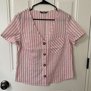 SHEIN Pink Striped Women's Top